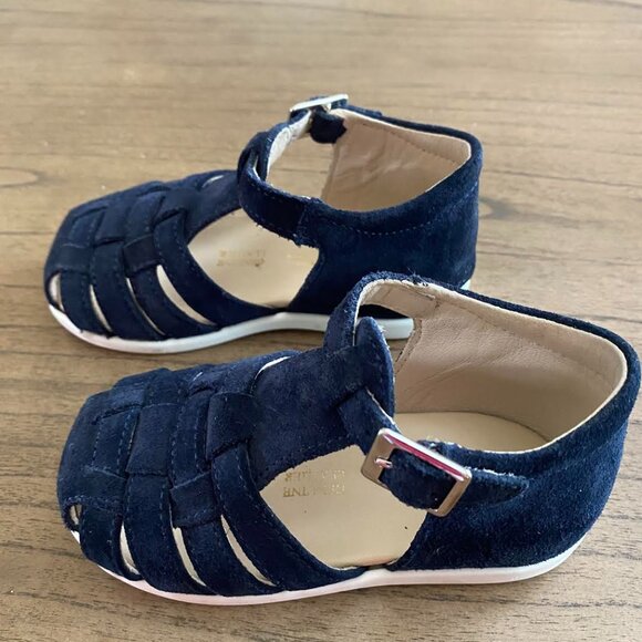Little Eric Navy Suade Toddler Girls Sandals U 22 US 6 - Picture 1 of 10